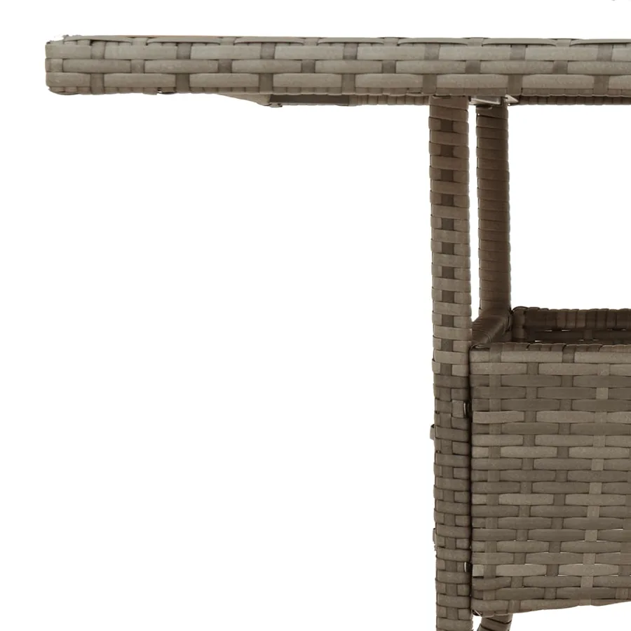Table de jardin dessus en verre gris 80x80x75 cm résine tressée - 9