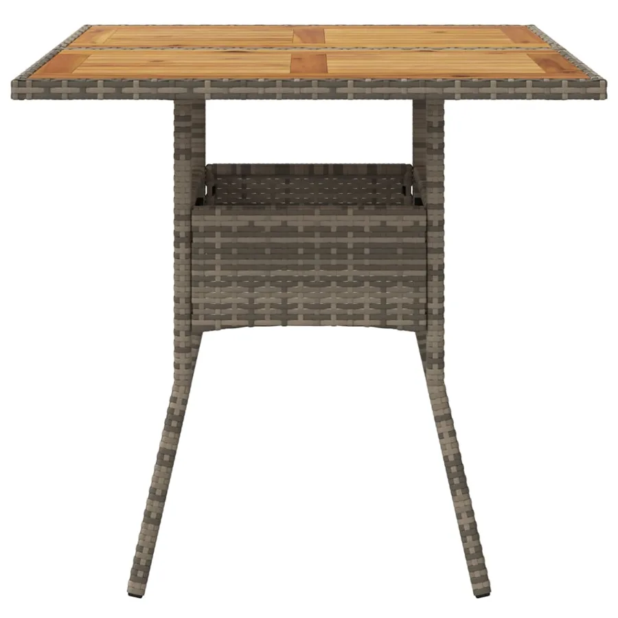 Table de jardin et dessus en bois d'acacia gris résine tressée - 5