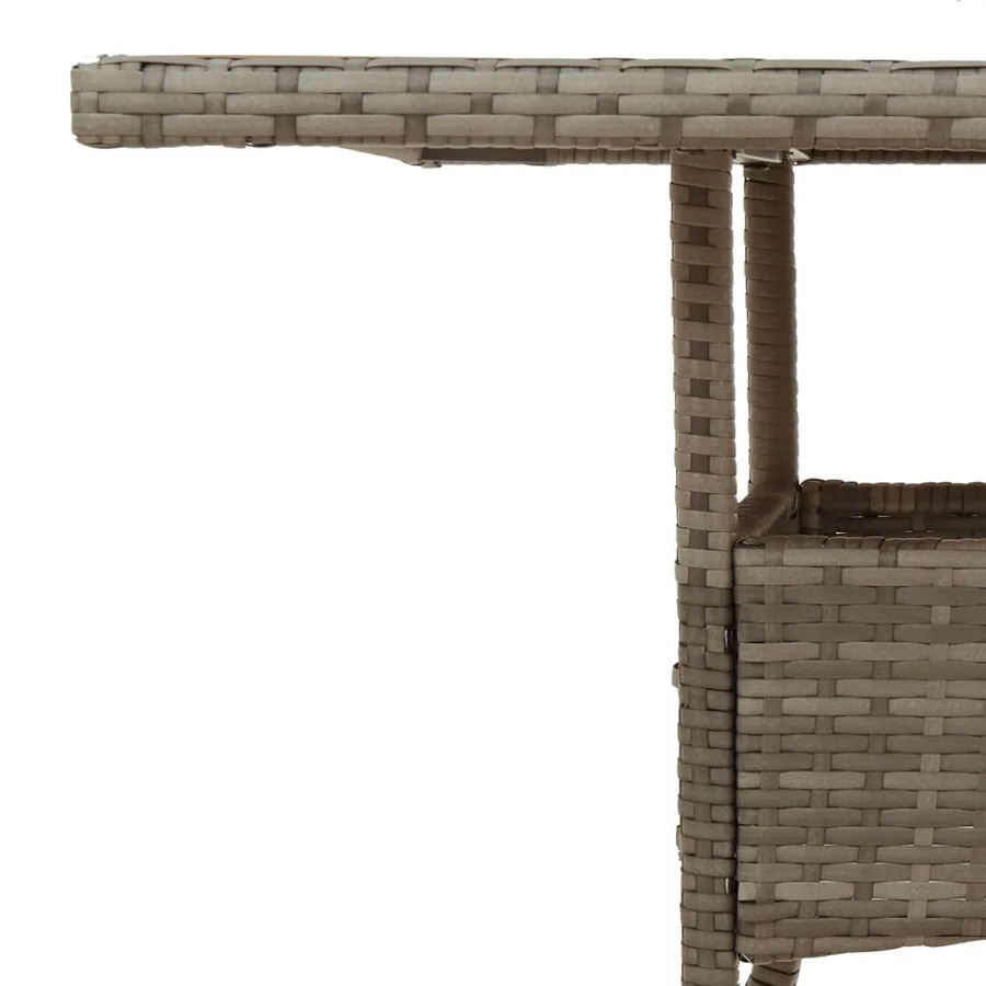 Table de jardin et dessus en bois d'acacia gris résine tressée - 9