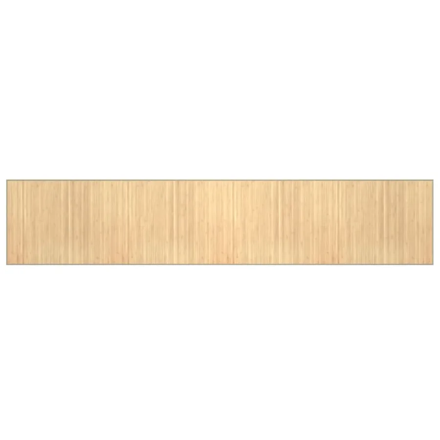 Tapis rectangulaire naturel clair 80x400 cm bambou - 2