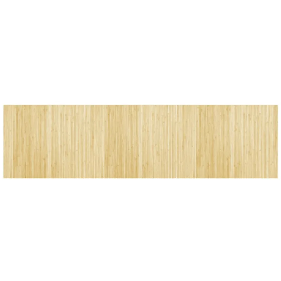 Tapis rectangulaire naturel clair 80x300 cm bambou - 2