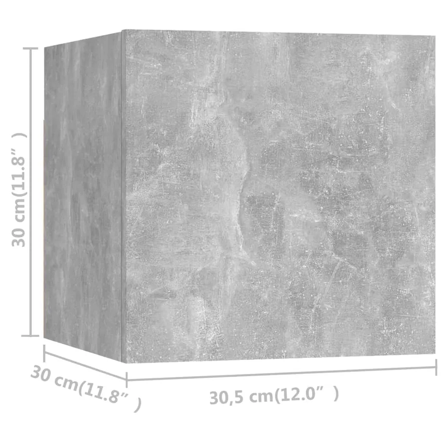 Ensemble de meuble TV 5 pcs Gris béton Bois d'ingénierie - 7