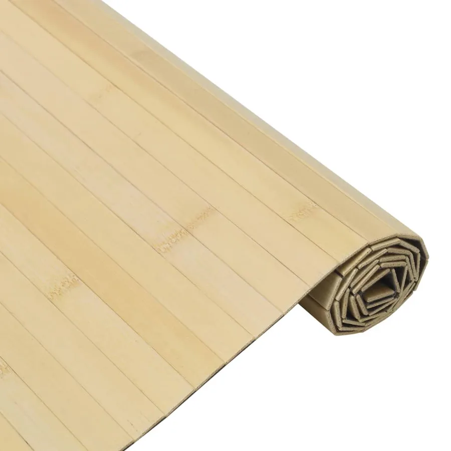 Tapis rectangulaire naturel clair 100x300 cm bambou - 4