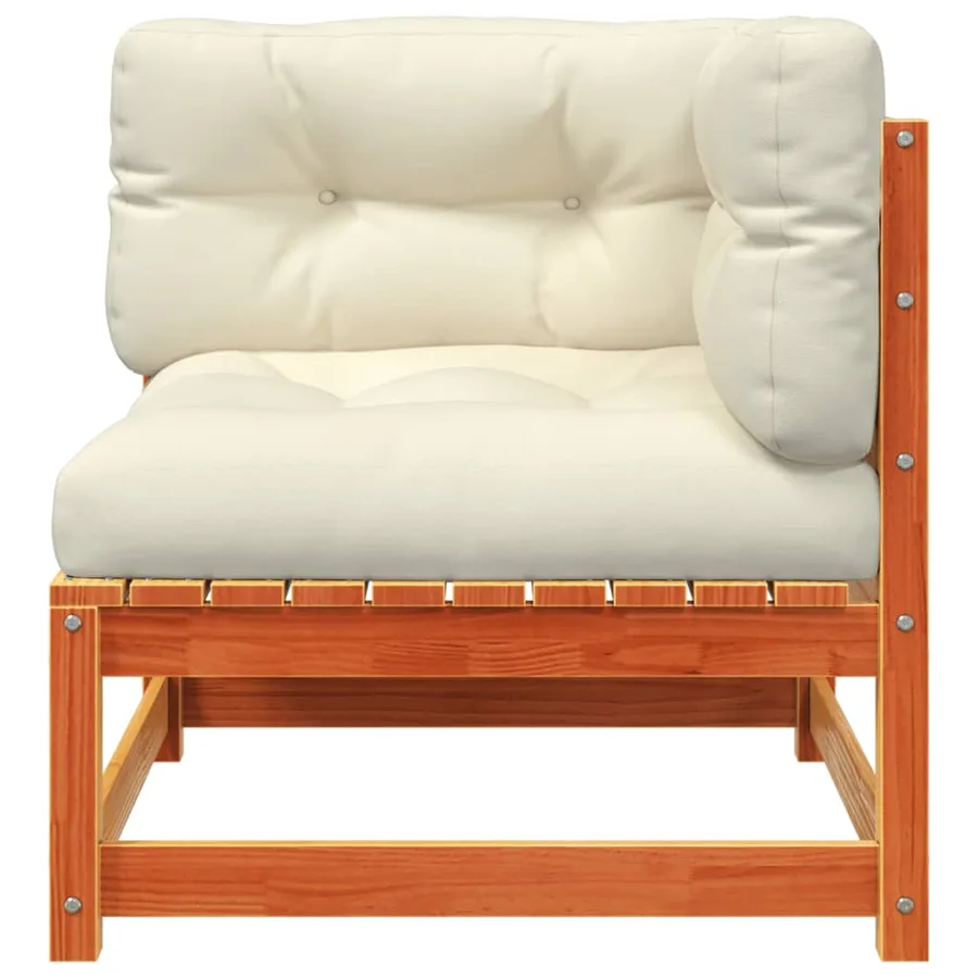 Canapé d'angle de jardin avec coussins et repose-pieds - 7