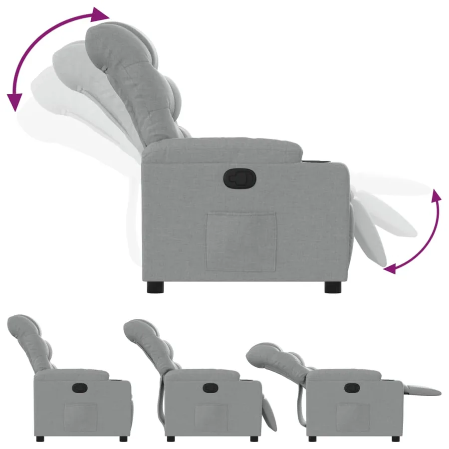 Fauteuil inclinable Gris clair Tissu - 4