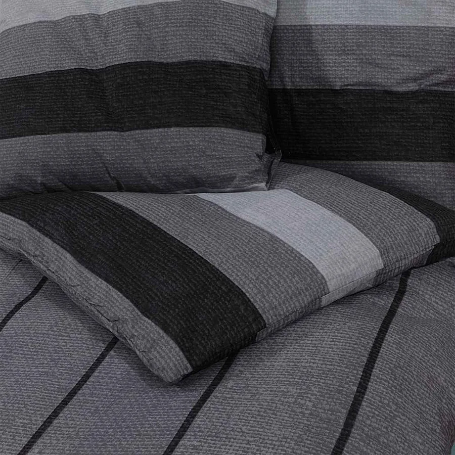 Ensemble de housse de couette gris foncé 140x200 cm Coton - 5