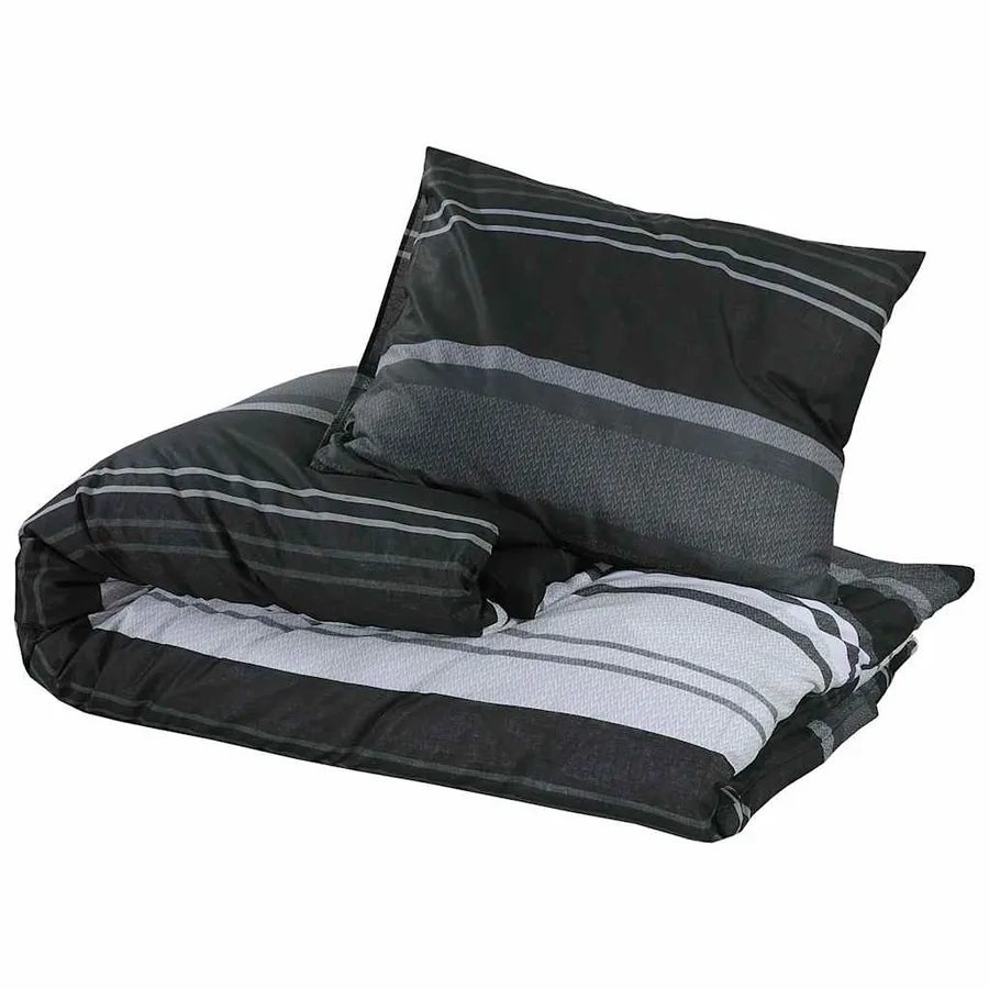 Ensemble de housse de couette noir et blanc 225x220 cm Coton - 3