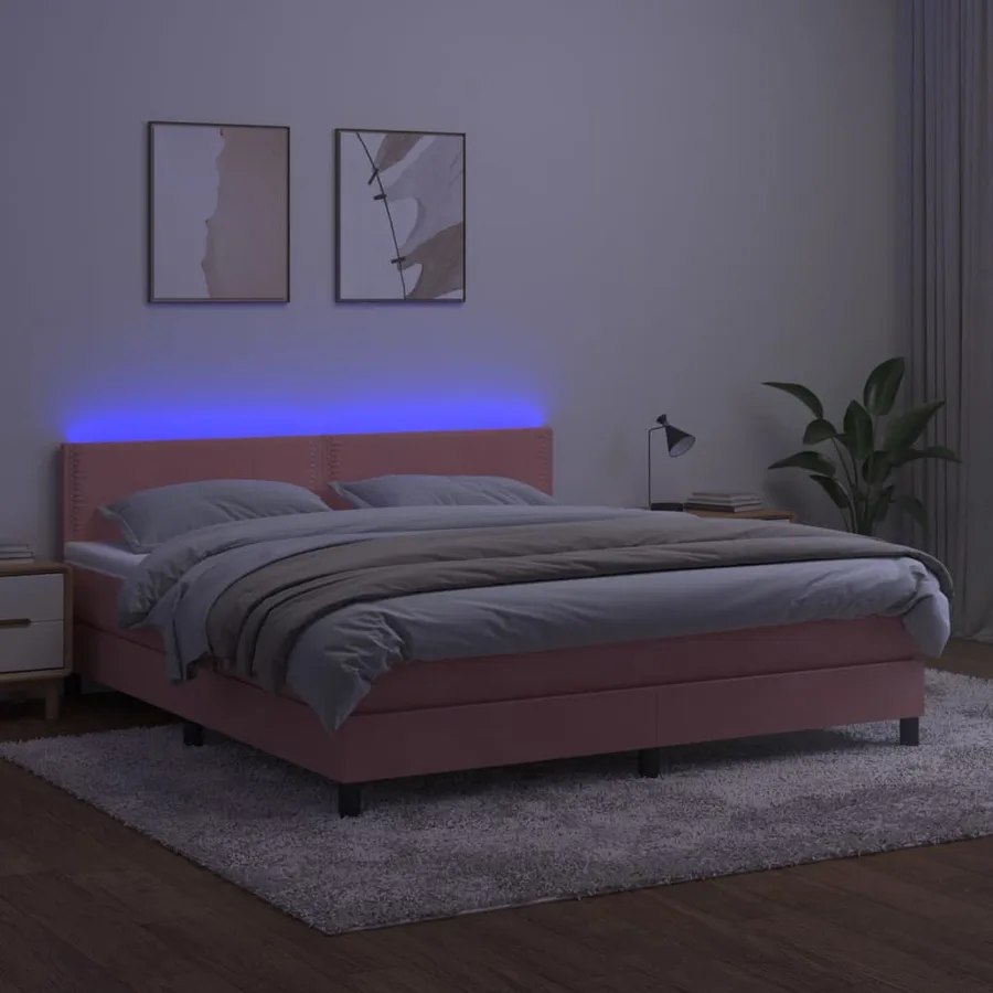 Sommier à lattes de lit avec matelas LED Rose 180x200 cm - 3