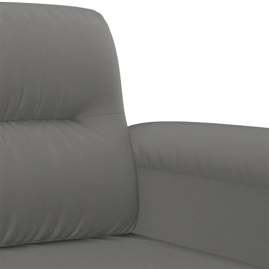 Ensemble de canapés 3 pcs coussins Gris foncé Tissu microfibre - 7