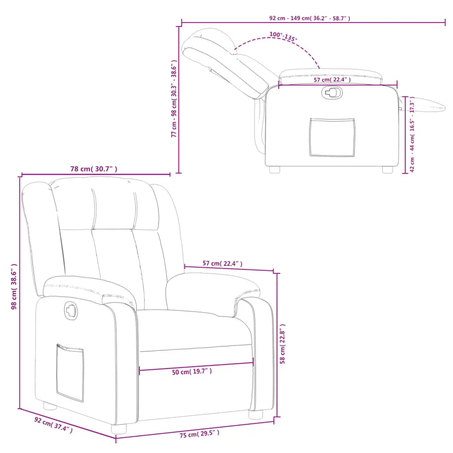 Fauteuil inclinable Gris clair Tissu - 11