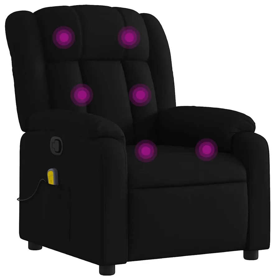 Fauteuil de massage inclinable Noir Tissu - 2