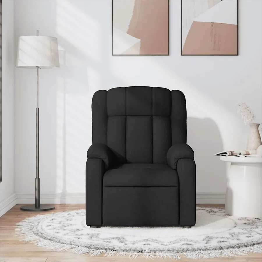 Fauteuil de massage inclinable Noir Tissu - 3
