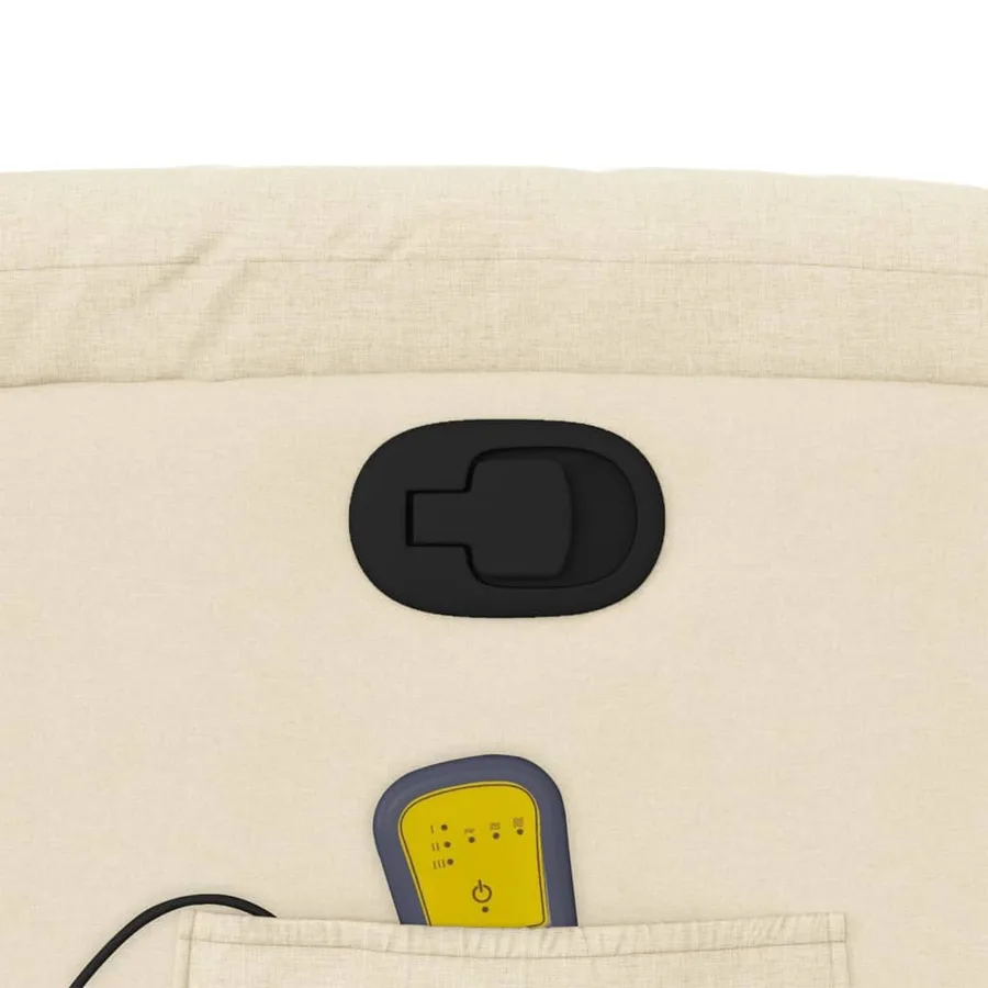 Fauteuil de massage inclinable crème tissu - 10