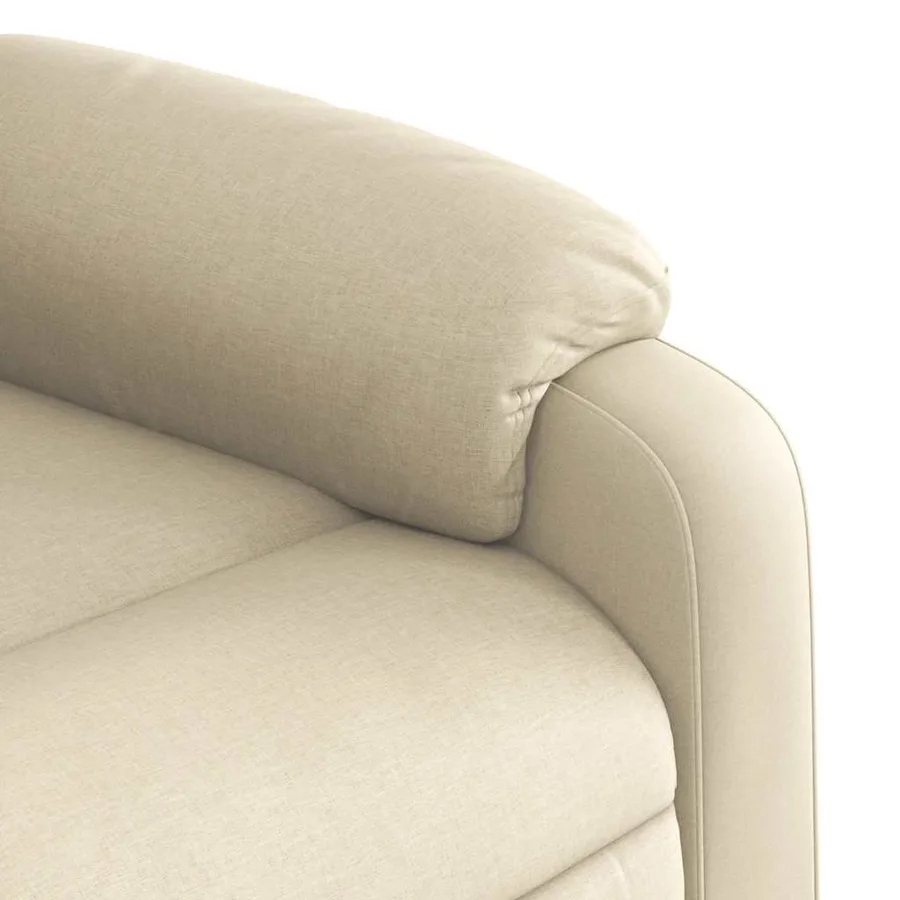Fauteuil de massage inclinable crème tissu - 9