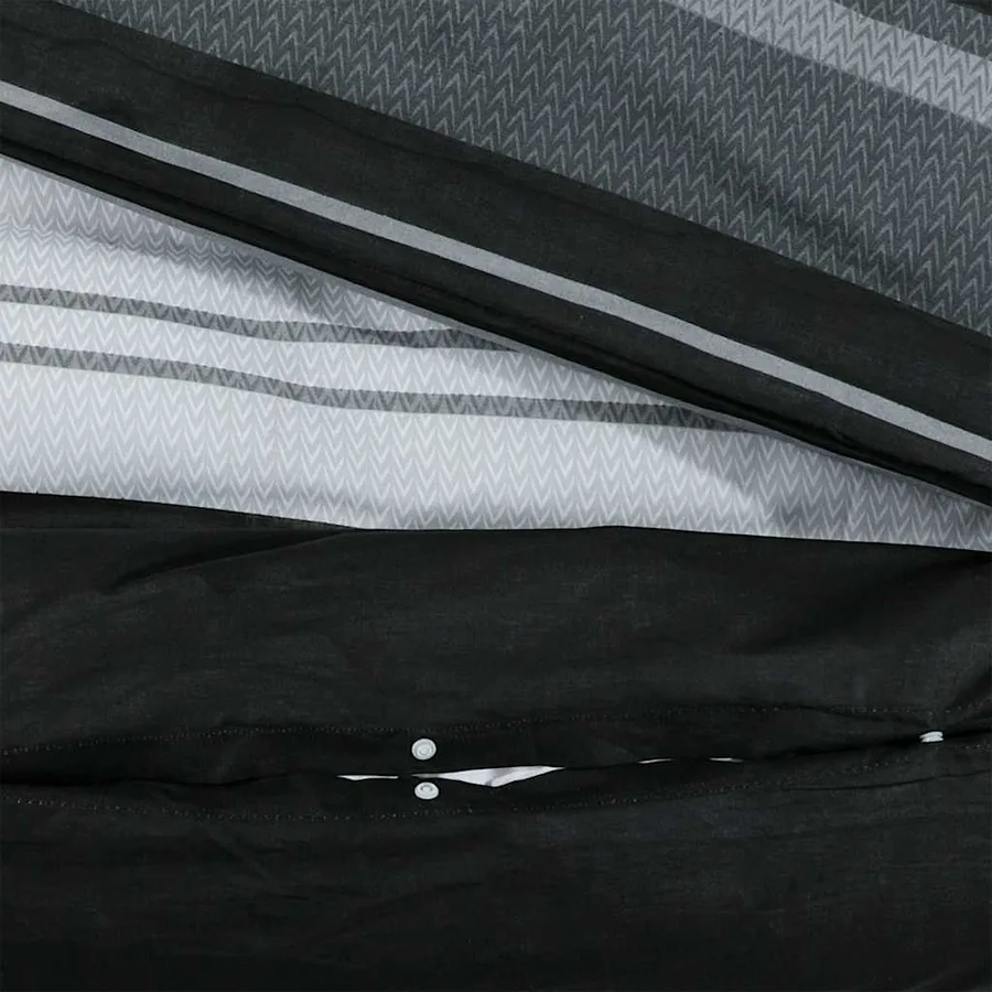Ensemble de housse de couette noir et blanc 240x220 cm Coton - 4
