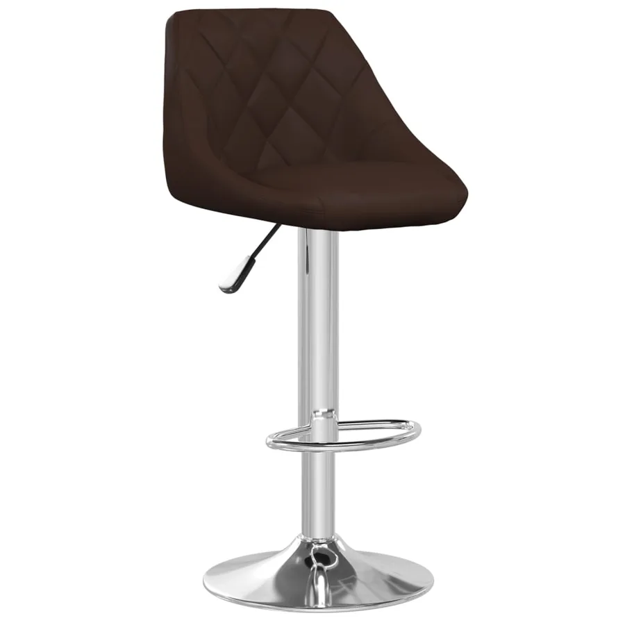Tabourets de bar lot de 2 marron similicuir - 3