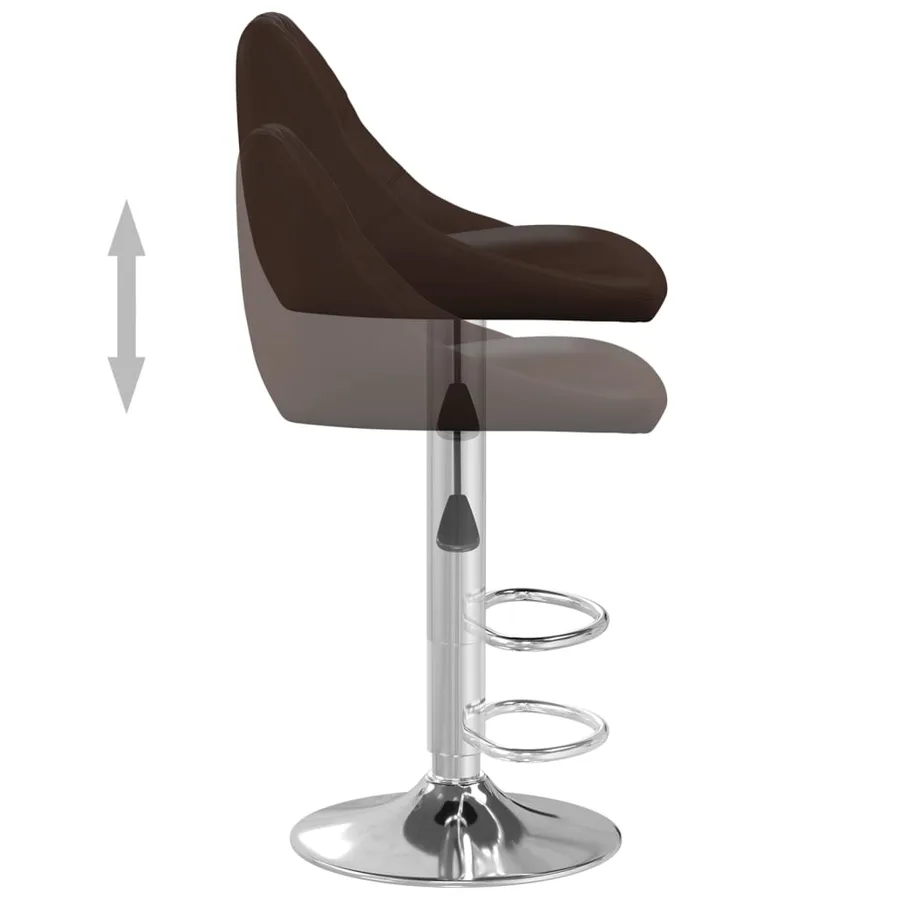Tabourets de bar lot de 2 marron similicuir - 6