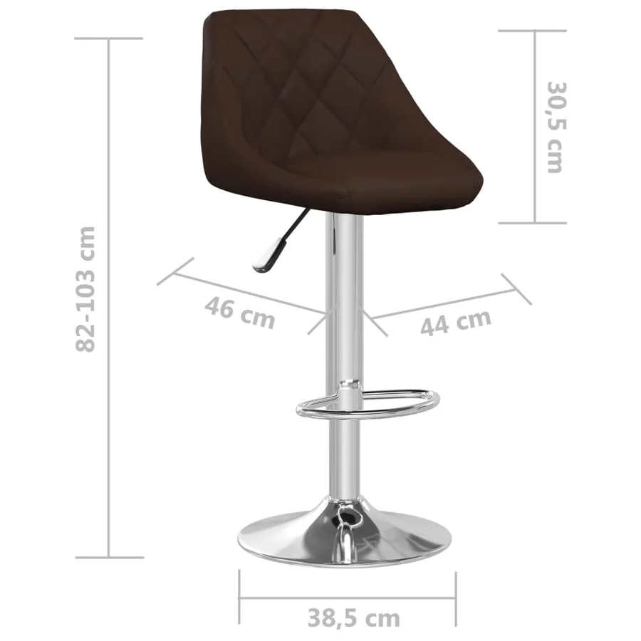 Tabourets de bar lot de 2 marron similicuir - 9