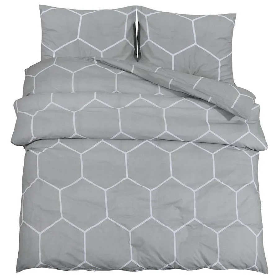 Ensemble de housse de couette Gris 240x220 cm Coton - 2
