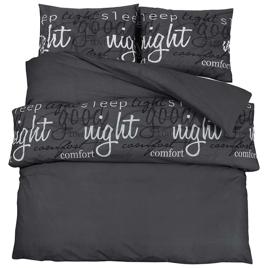Ensemble de housse de couette Noir 200x200 cm Coton - 2
