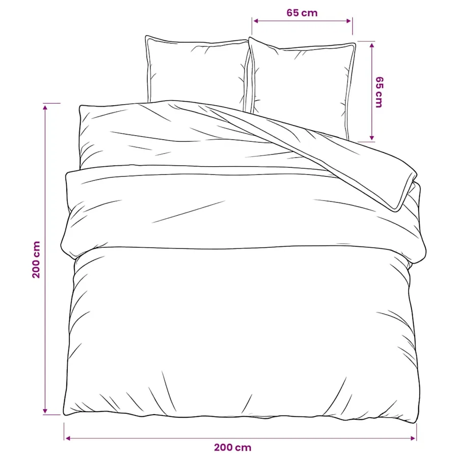 Ensemble de housse de couette Noir 200x200 cm Coton - 6