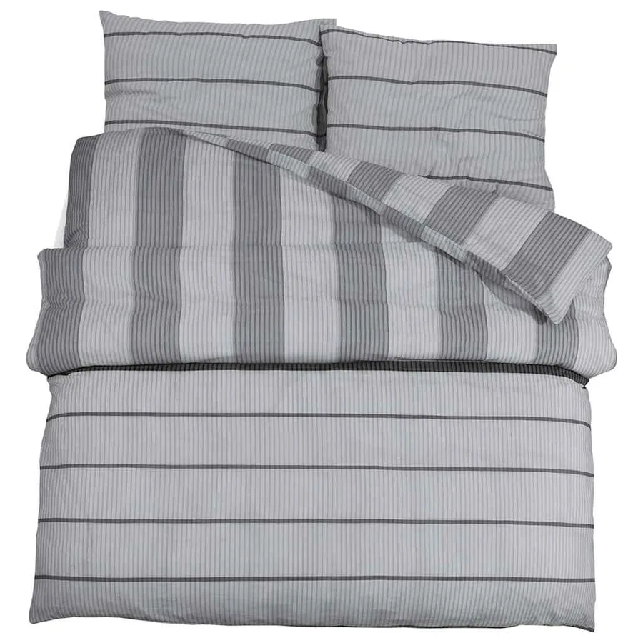 Ensemble de housse de couette Gris 155x220 cm Coton - 2