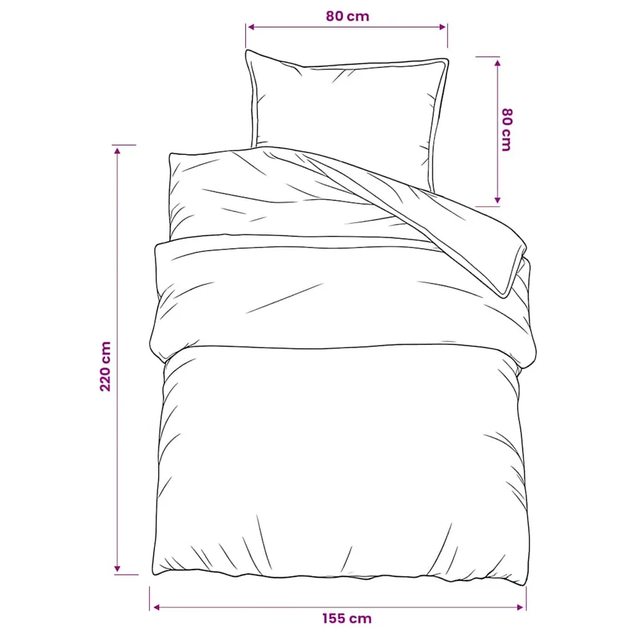 Ensemble de housse de couette Gris 155x220 cm Coton - 6