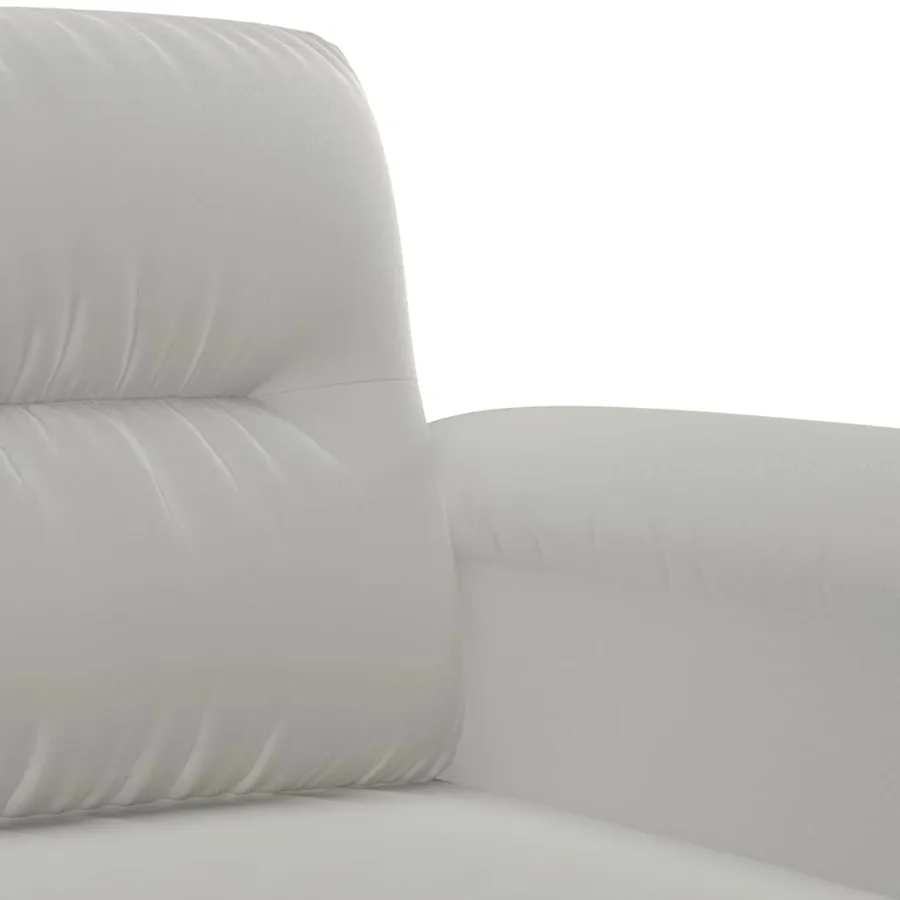 Ensemble de canapés 3 pcs coussins Gris clair Tissu microfibre - 7