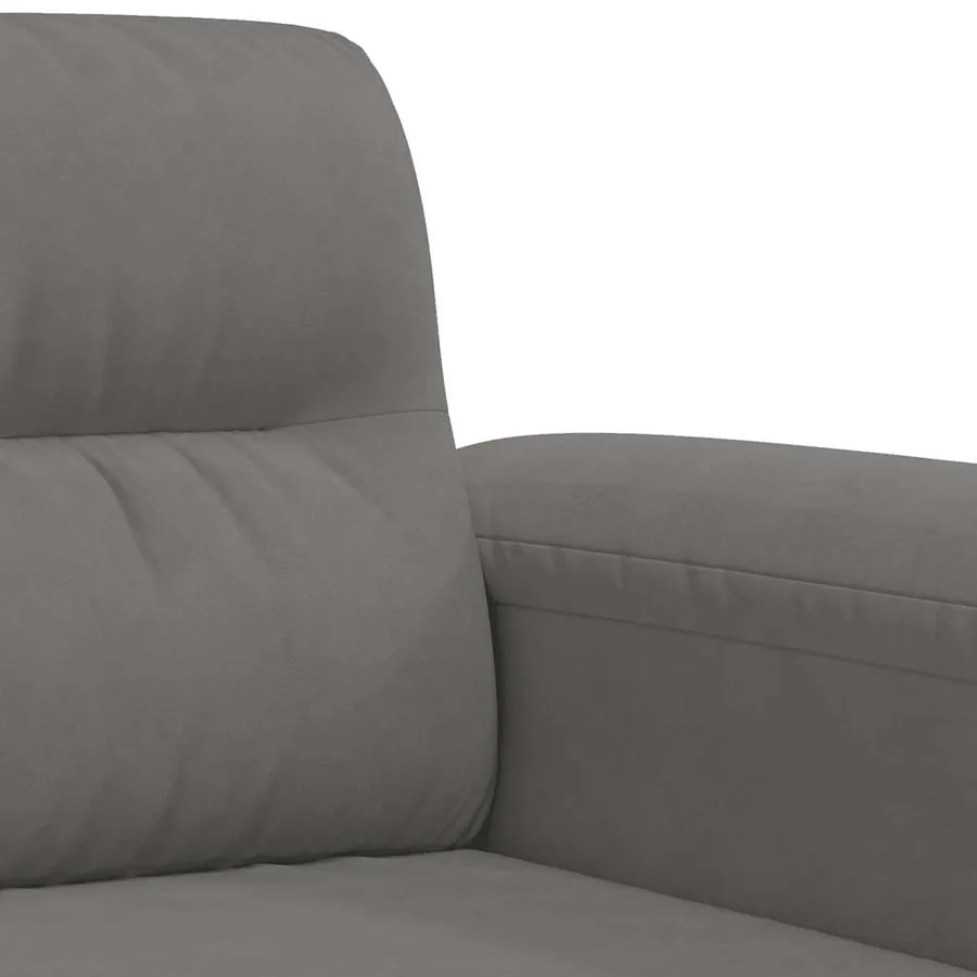 Canapé à 3 places Gris foncé 180 cm Tissu microfibre - 7
