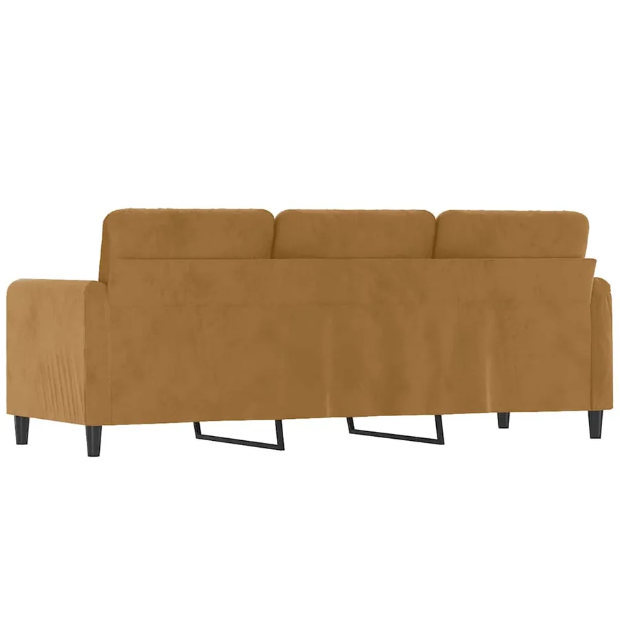 Canapé à 3 places Marron 180 cm Velours - 5