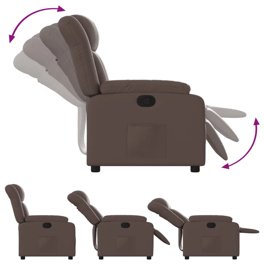 Fauteuil inclinable Marron Similicuir - 4