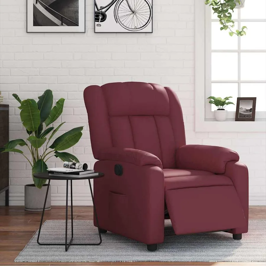 Fauteuil inclinable électrique Rouge bordeaux Similicuir - 15