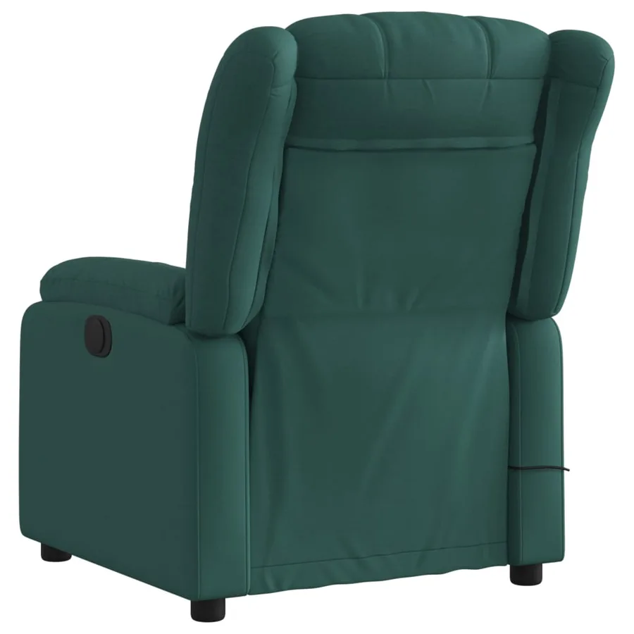 Fauteuil inclinable de massage vert foncé tissu - 4