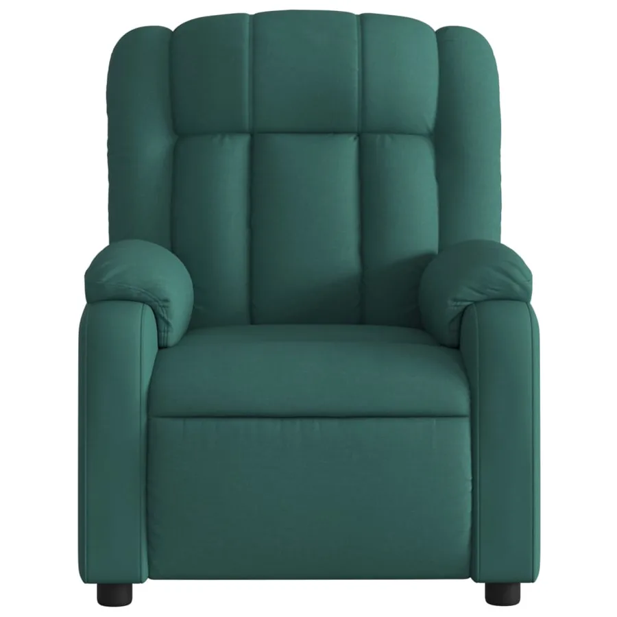 Fauteuil inclinable de massage vert foncé tissu - 7