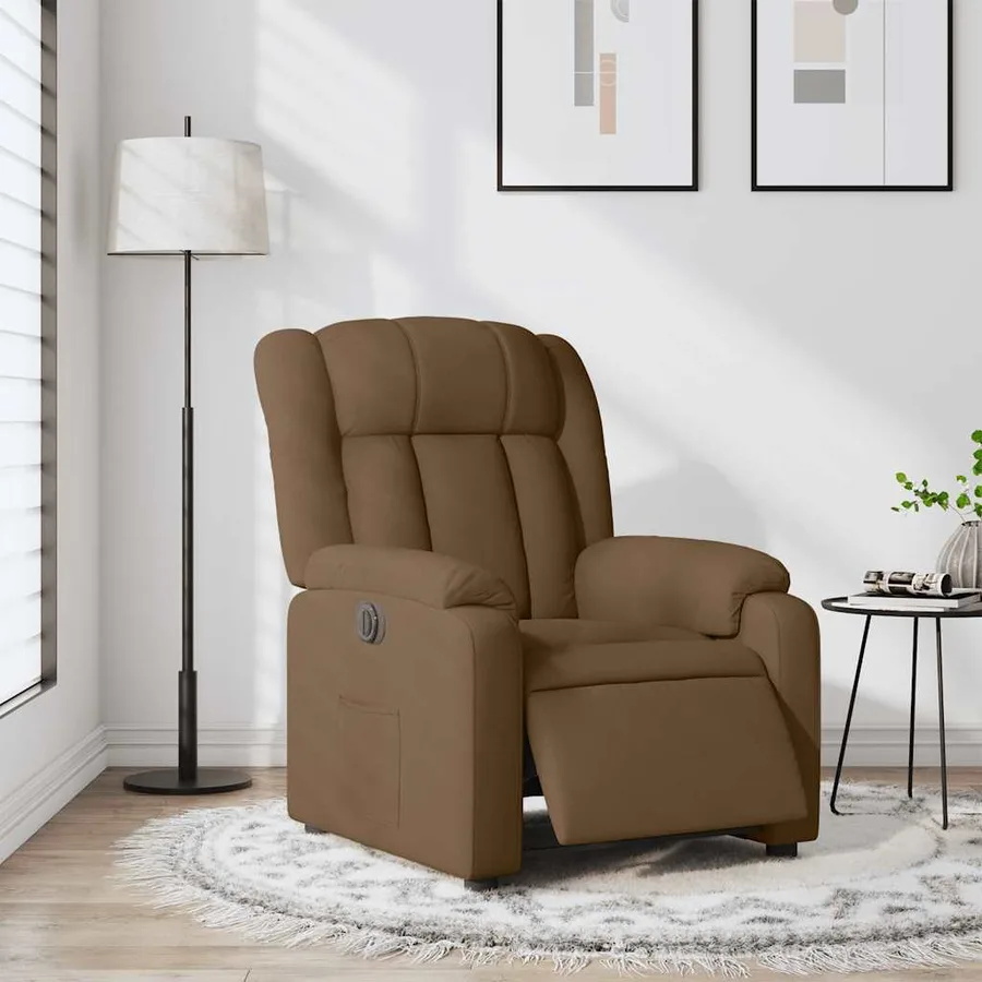 Fauteuil inclinable électrique Marron Tissu - 15
