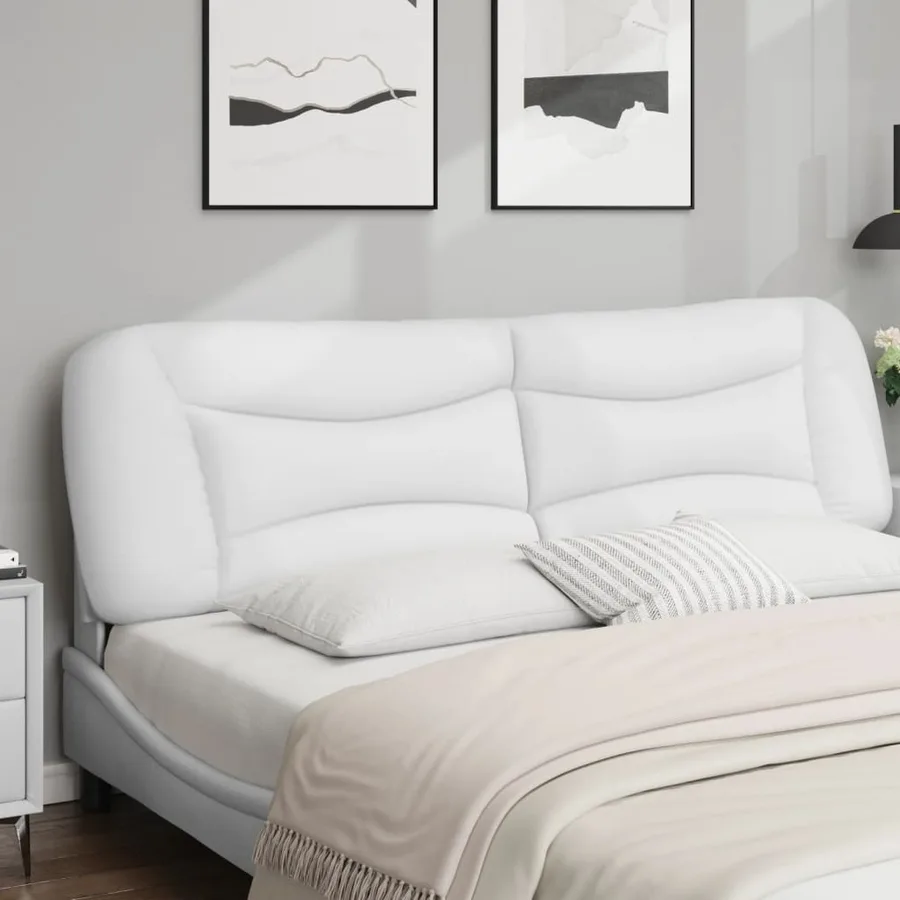 Coussin de tête de lit Hvar blanc 180 cm similicuir - 3