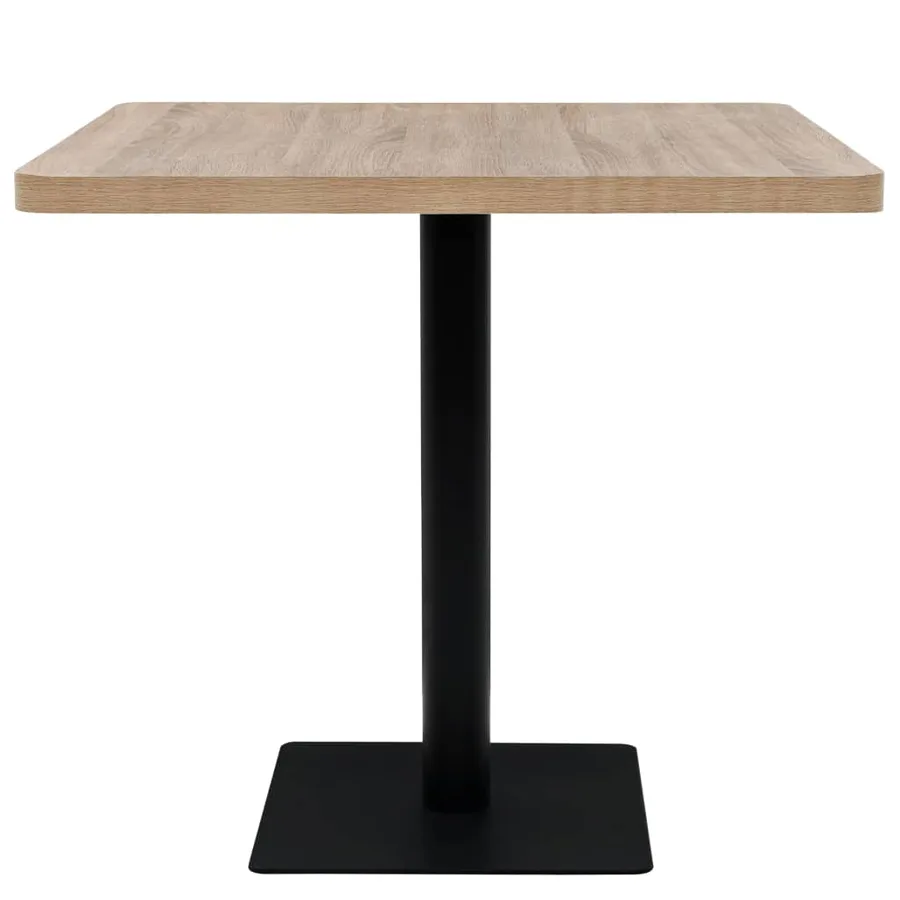 Table de bistro MDF et acier Carré 80x80x75 cm Couleur de chêne - 3