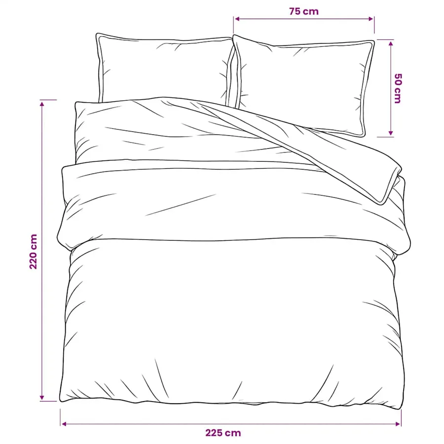 Ensemble de housse de couette Gris 225x220 cm Coton - 6