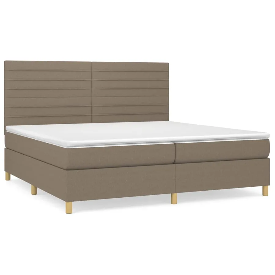 Sommier à lattes de lit avec matelas Taupe 200x200 cm Tissu - 2