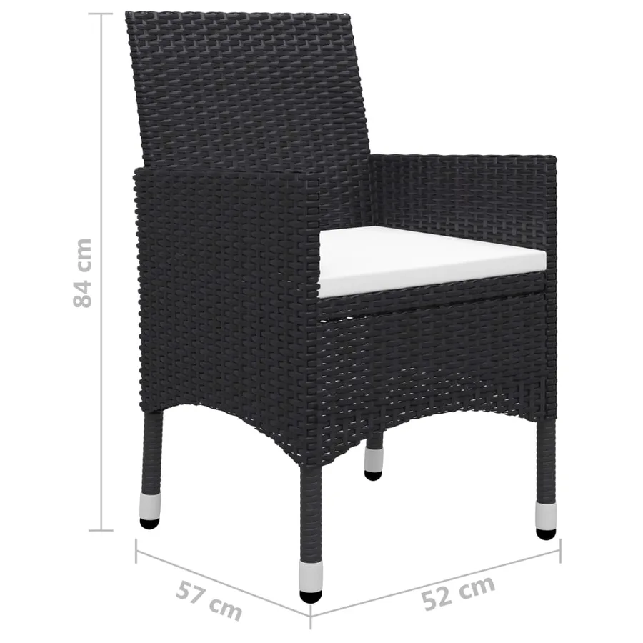 Ensemble à manger de jardin 5 pcs Noir - 12