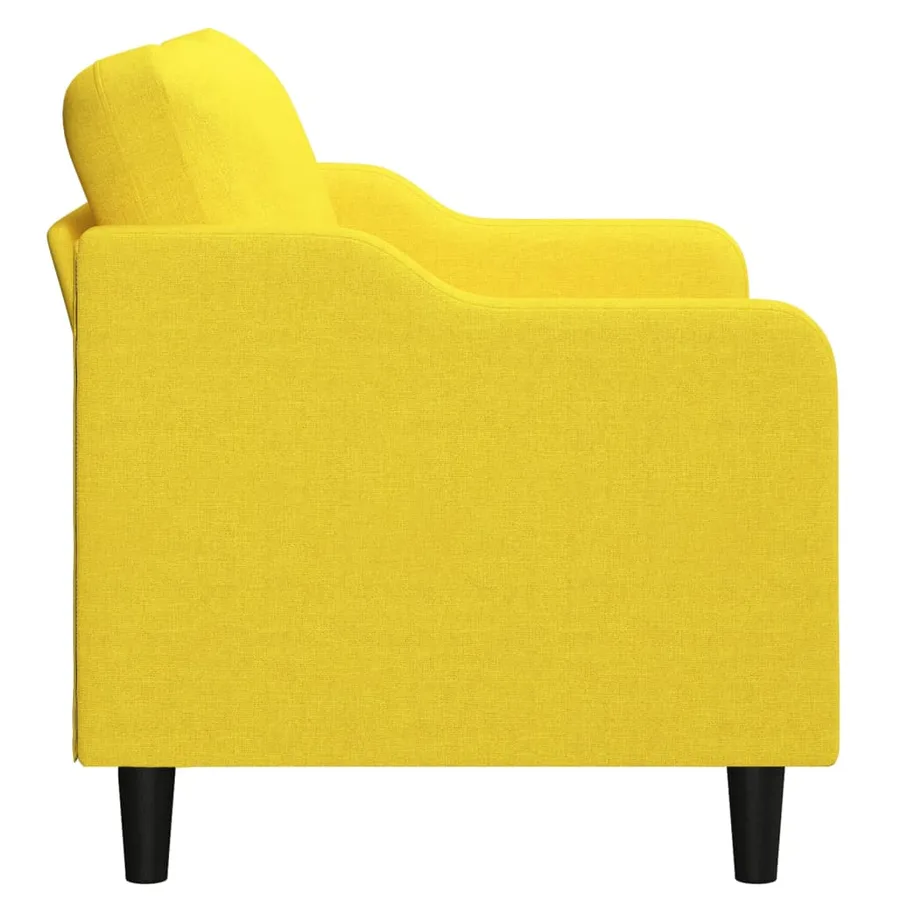 Canapé à 2 places Jaune clair 120 cm Tissu - 4