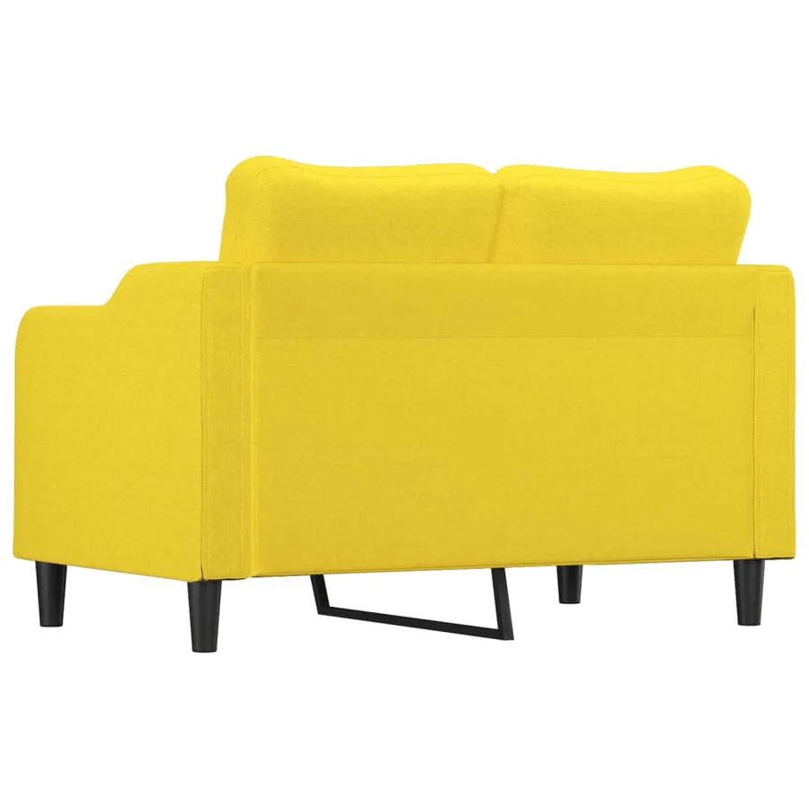 Canapé à 2 places Jaune clair 120 cm Tissu - 5