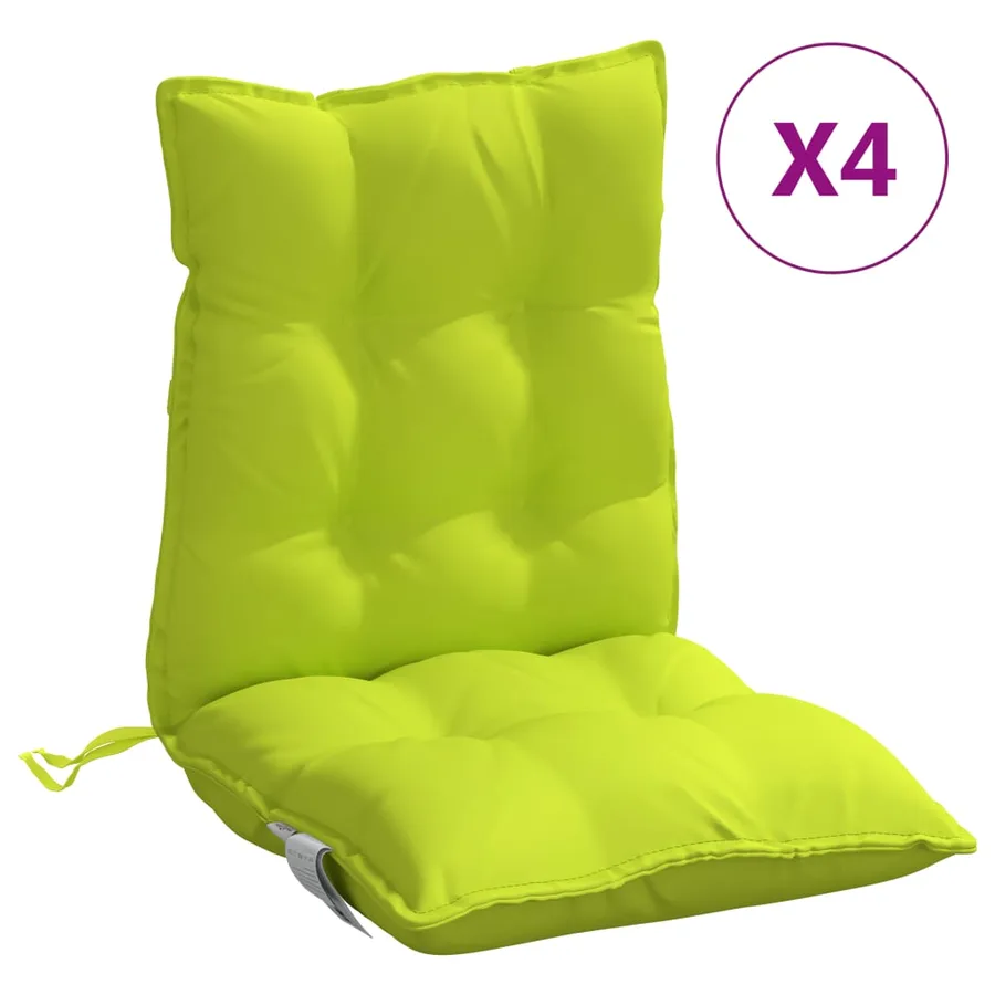 Coussins de chaise à dossier bas lot de 4 vert vif - 2