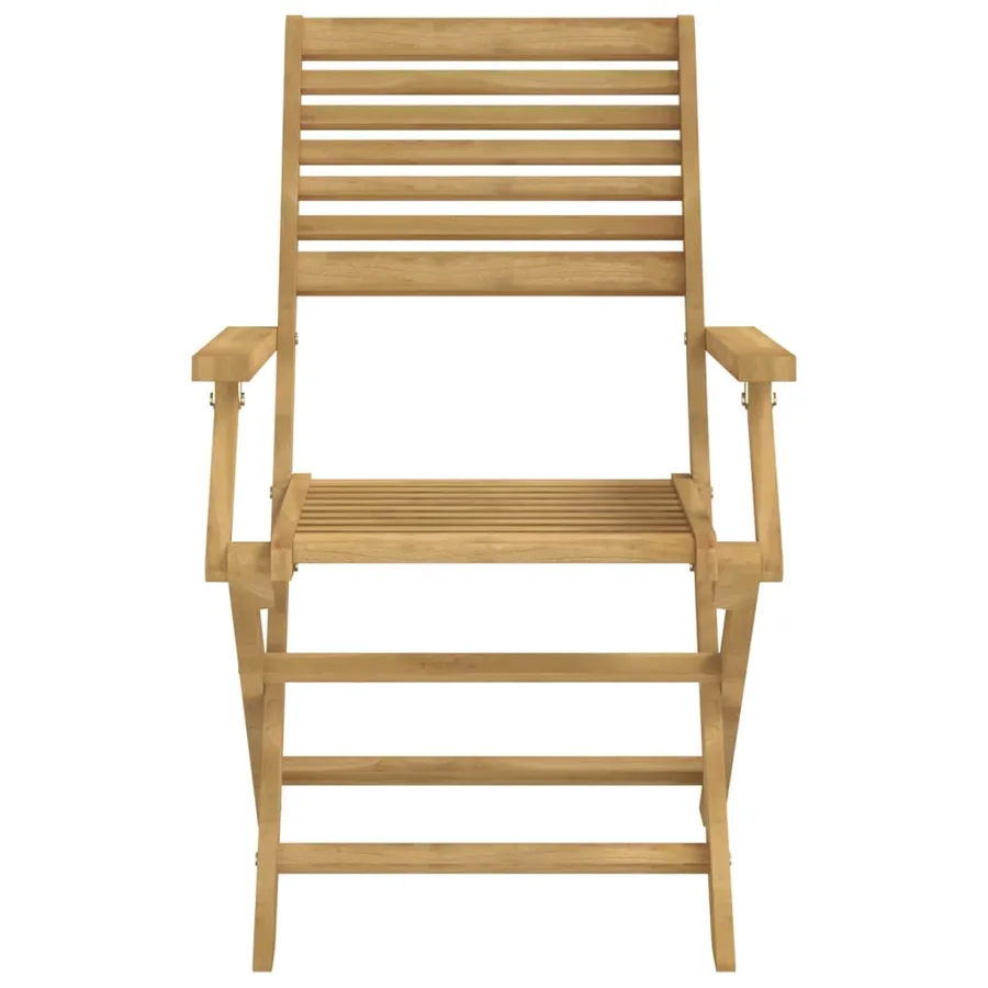 Chaises pliables de jardin lot de 8 bois massif d'acacia - 5