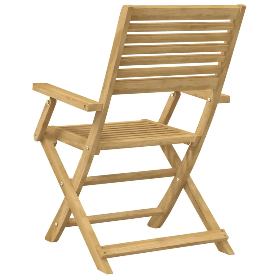 Chaises pliables de jardin lot de 2 bois massif d'acacia - 7