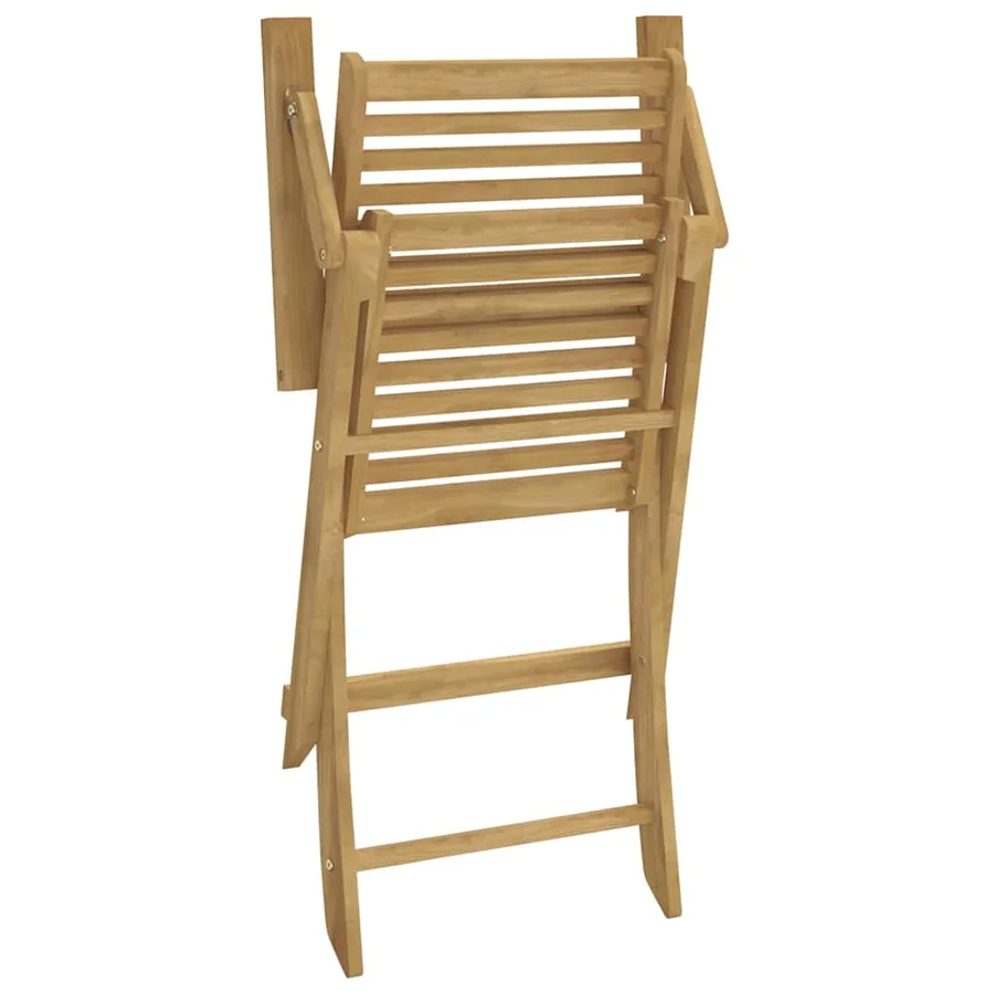 Chaises pliables de jardin lot de 2 bois massif d'acacia - 8