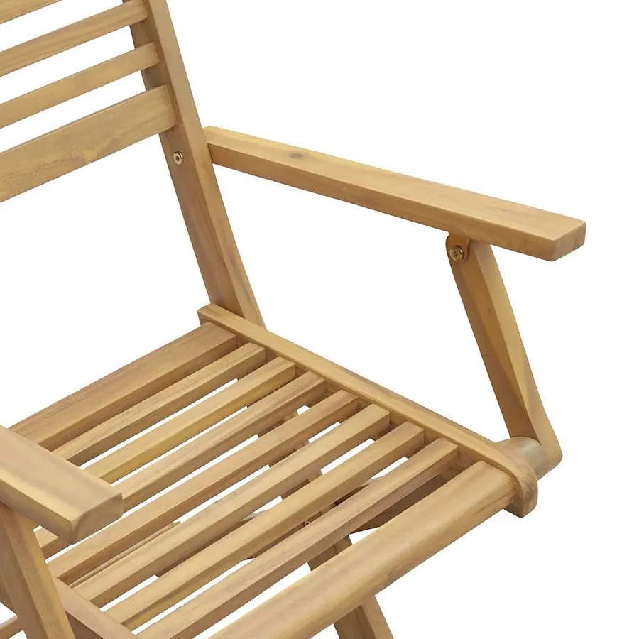 Chaises pliables de jardin lot de 2 bois massif d'acacia - 9