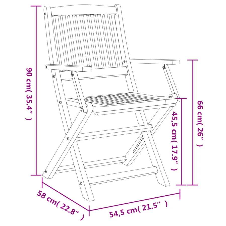 Ensemble à manger de jardin 7 pcs Bois d'acacia solide - 11