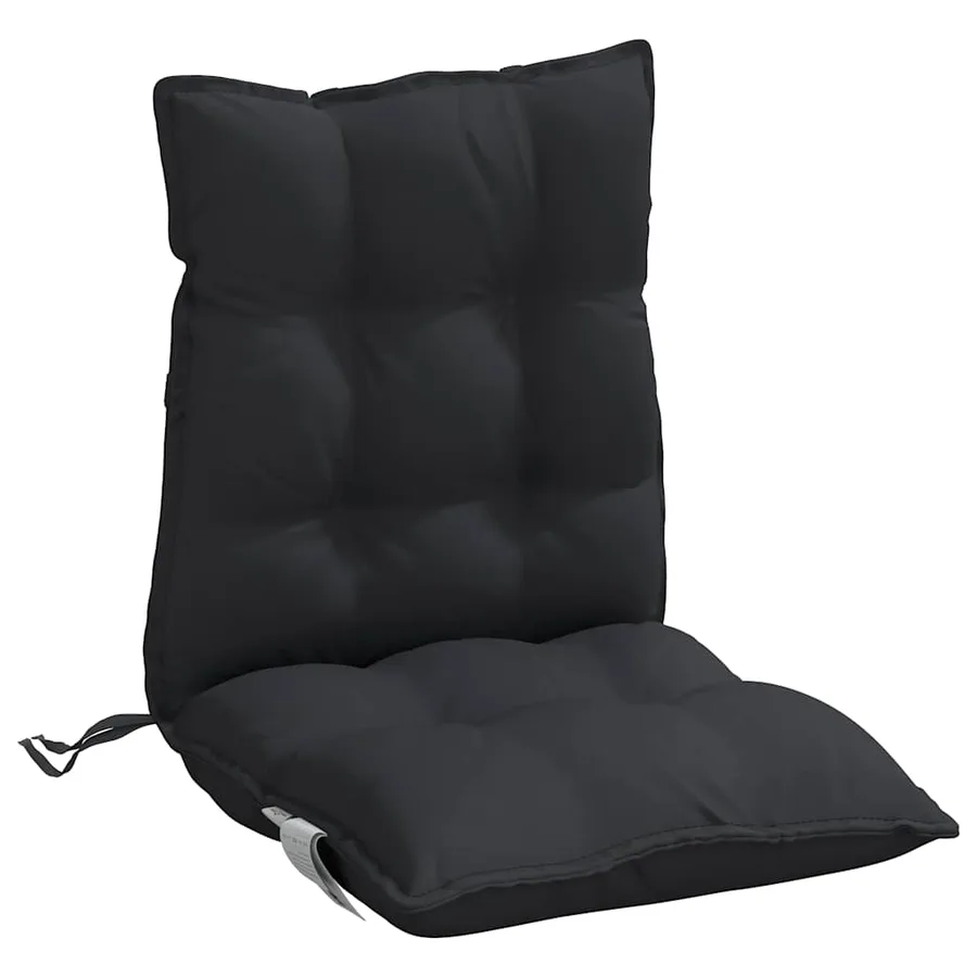 Coussins de chaise à dossier bas lot de 6 noir tissu oxford - 5