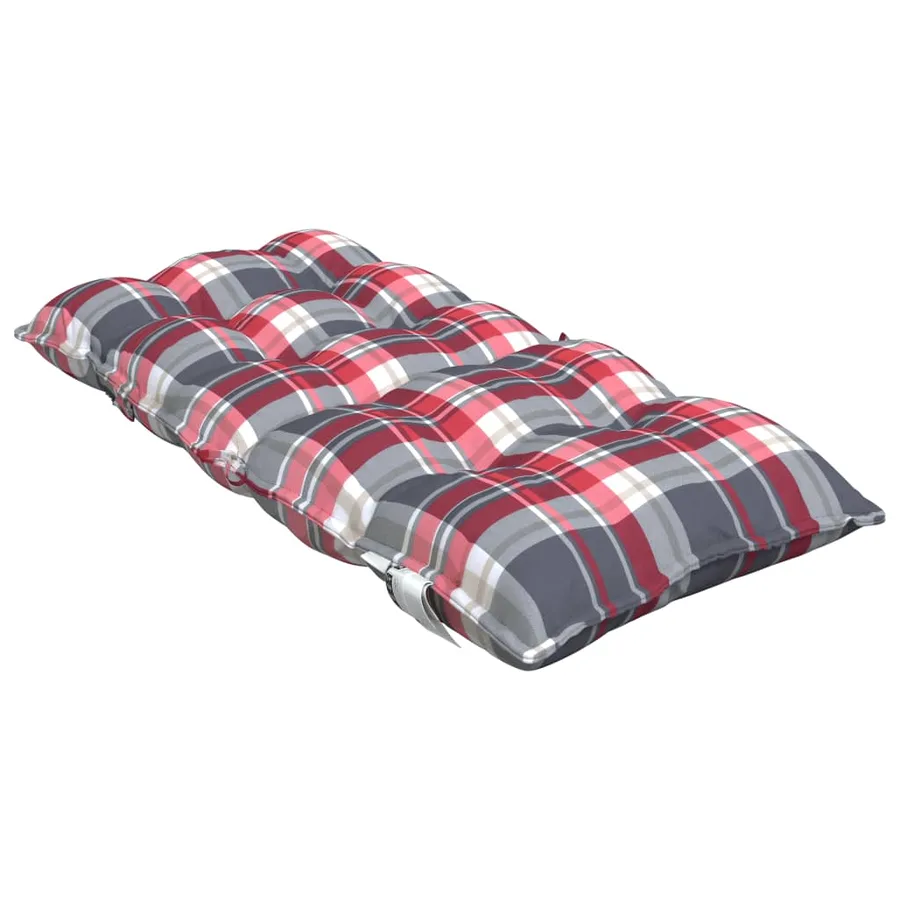 Coussins de chaise à dossier bas lot de 4 motif carreaux rouge - 6